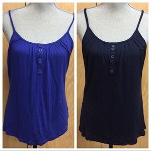 Lot of 2 NY & Co spaghetti strap tops. Size medium